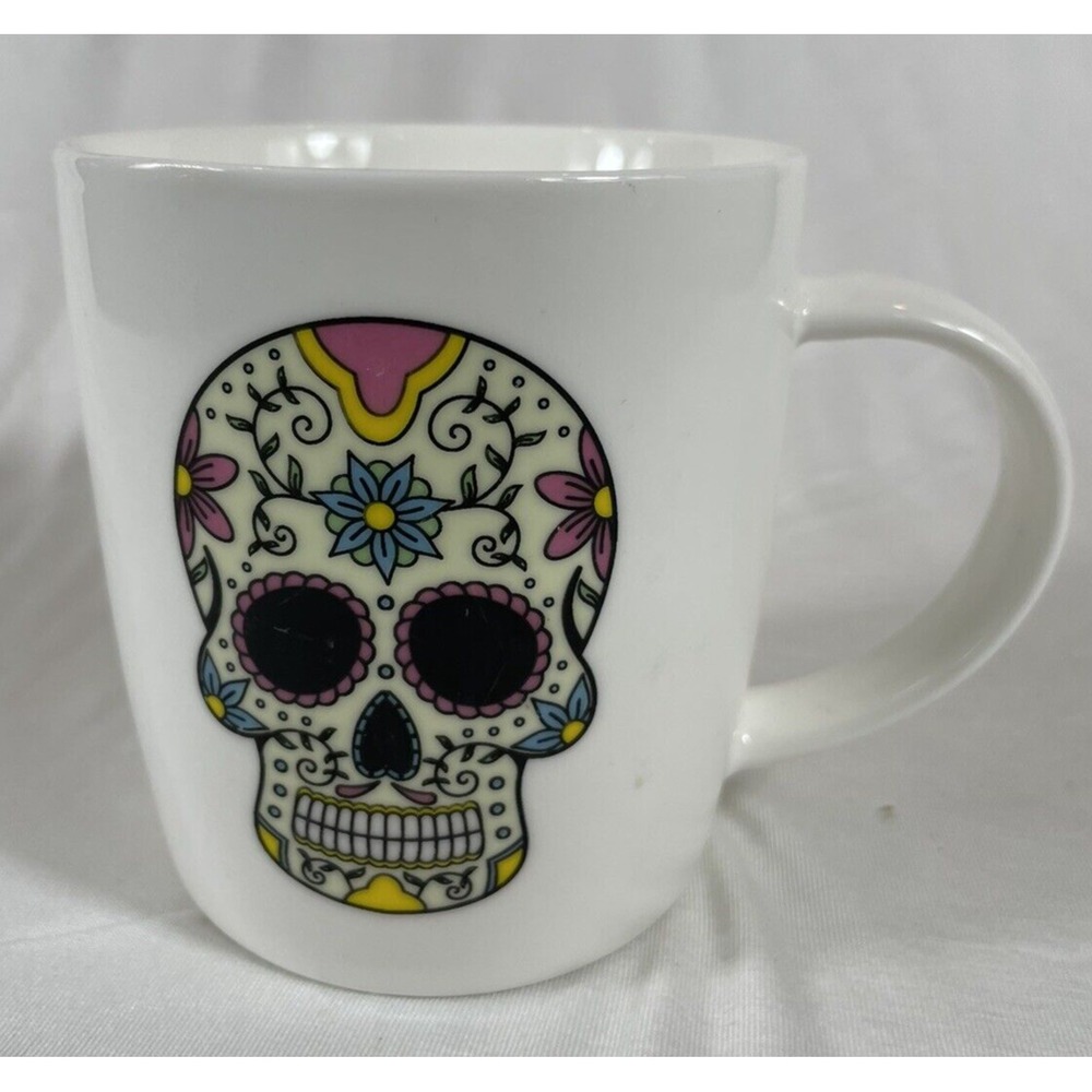 DOD SOHO Loft Coffee Cup Day of the Dead Mug Skull Skeleton‎  Flowers